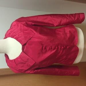 Teri Jon Ricky Freeman Red Silk Blazer‎ Peter Pan Collar Sz 8 Holiday Career
